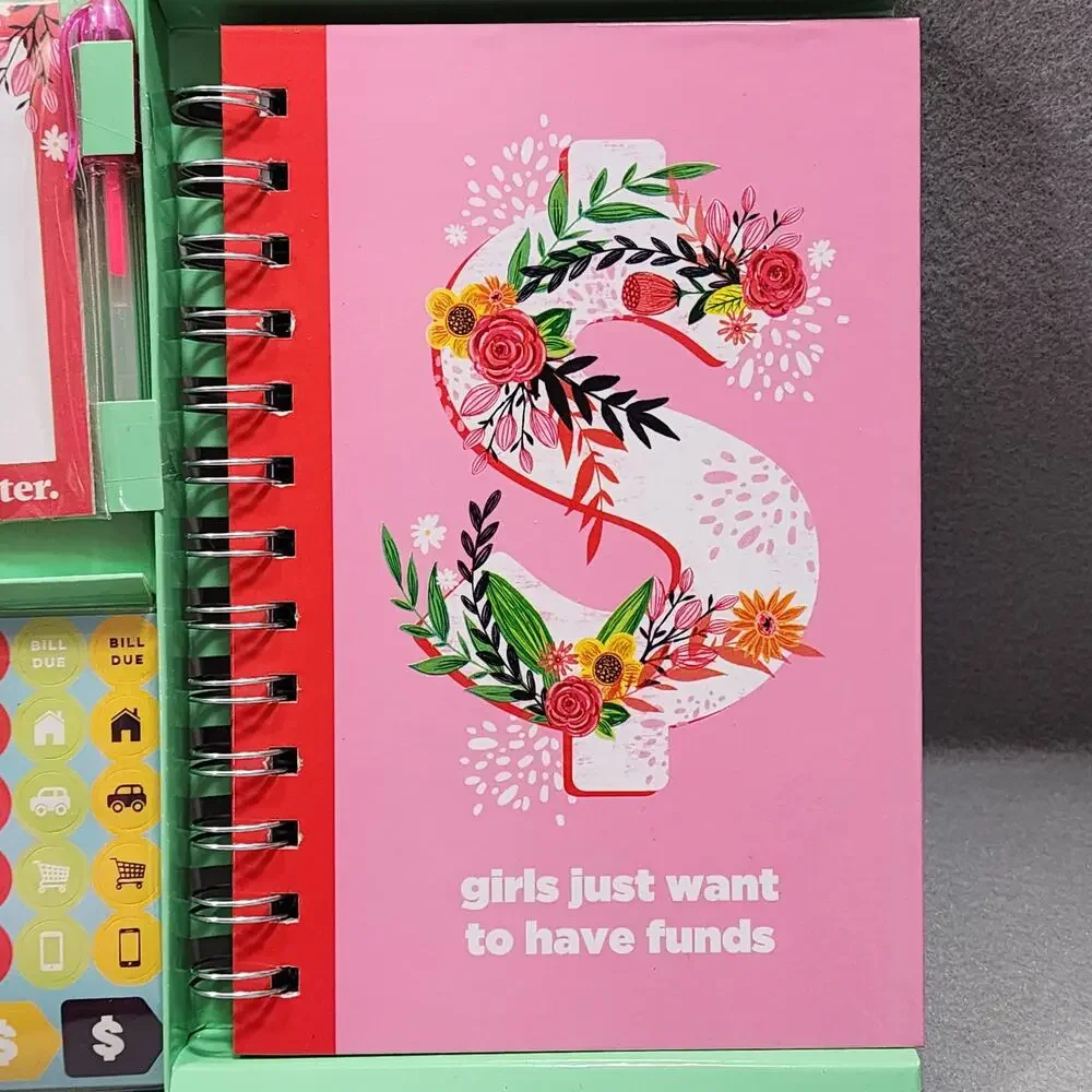 GIRLS JUST WANT TO HAVE FUNDS 4 pc Budget Planner Set Pen & Gear  NIB Opened